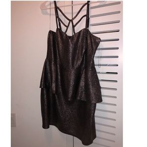 Charlotte Russe Metallic Peplum Caged Dress